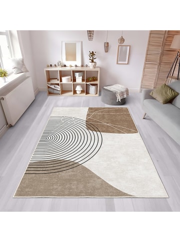 CARPET DIEM Laagpolig tapijt crème/bruin