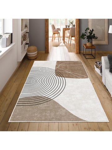 CARPET DIEM Laagpolig tapijt crème/bruin