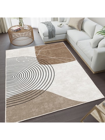 CARPET DIEM Laagpolig tapijt crème/bruin