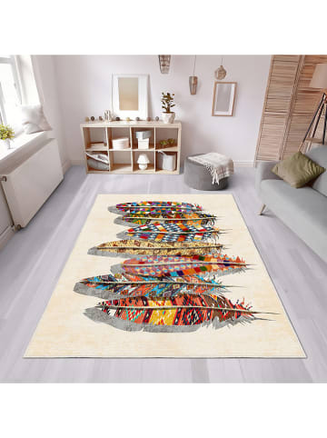 CARPET DIEM Kurzflor-Teppich in Creme/ Bunt
