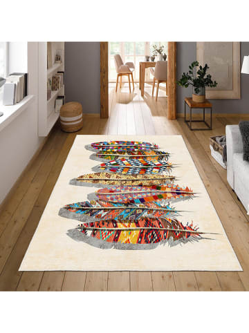 CARPET DIEM Kurzflor-Teppich in Creme/ Bunt