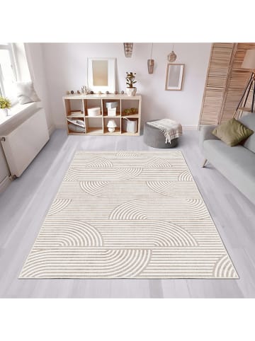 CARPET DIEM Laagpolig tapijt lichtbruin/wit
