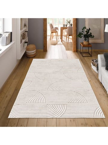 CARPET DIEM Laagpolig tapijt lichtbruin/wit