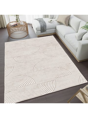 CARPET DIEM Laagpolig tapijt lichtbruin/wit