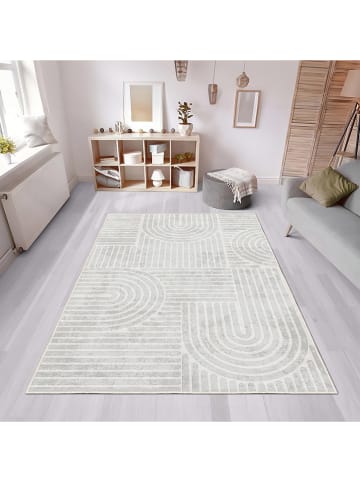 CARPET DIEM Laagpolig tapijt crème/grijs