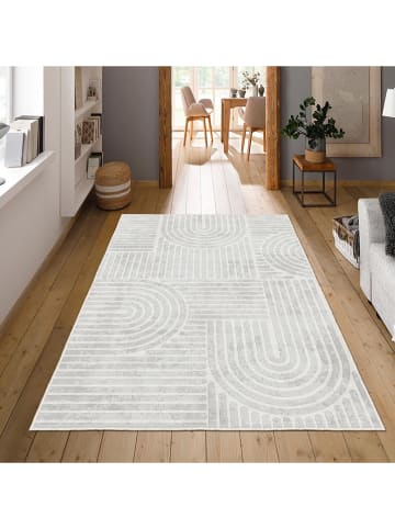 CARPET DIEM Laagpolig tapijt crème/grijs