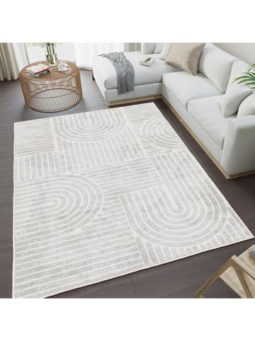 CARPET DIEM Laagpolig tapijt crème/grijs