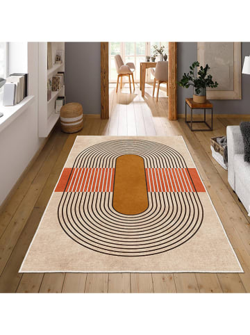CARPET DIEM Laagpolig tapijt beige/rood/lichtbruin