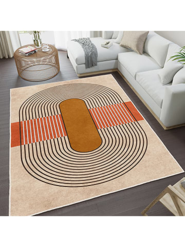 CARPET DIEM Laagpolig tapijt beige/rood/lichtbruin