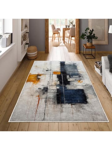 CARPET DIEM Laagpolig tapijt grijs/donkerblauw/oranje