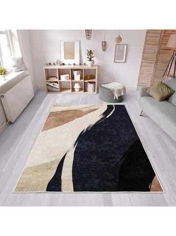 CARPET DIEM Kurzflor-Teppich in Beige/ Hellbraun/ Schwarz