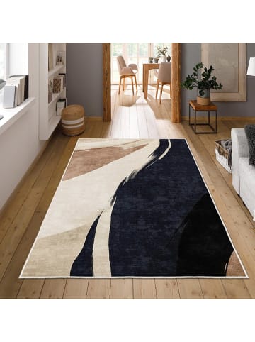CARPET DIEM Kurzflor-Teppich in Beige/ Hellbraun/ Schwarz