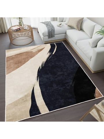 CARPET DIEM Kurzflor-Teppich in Beige/ Hellbraun/ Schwarz