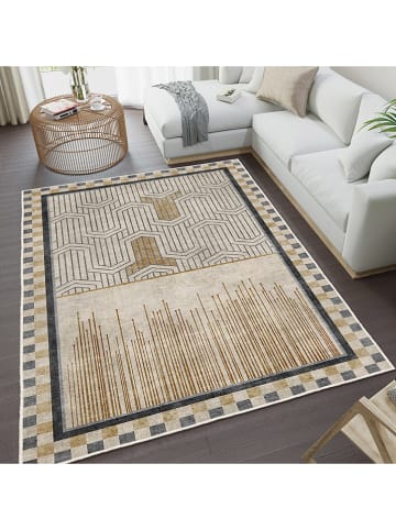 CARPET DIEM Kurzflor-Teppich in Beige/ Hellbraun/ Grau