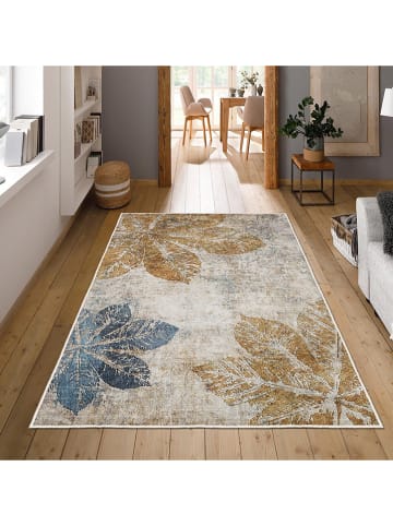 CARPET DIEM Laagpolig tapijt crème/lichtbruin/blauw
