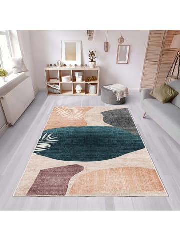 CARPET DIEM Dywan w kolorze granatowo-beżowo-pomarańczowym