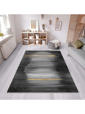 CARPET DIEM Laagpolig tapijt zwart/grijs/goudkeurig