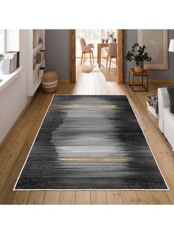CARPET DIEM Laagpolig tapijt zwart/grijs/goudkeurig