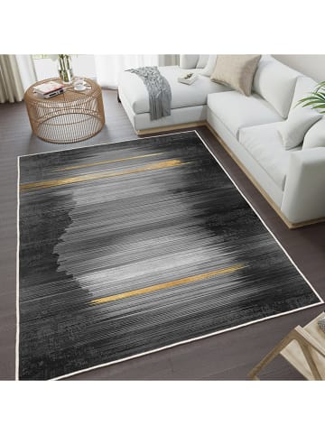 CARPET DIEM Laagpolig tapijt zwart/grijs/goudkeurig