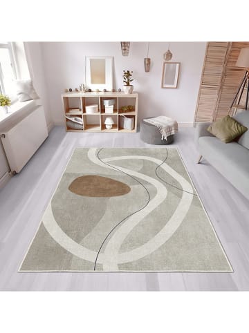 CARPET DIEM Kurzflor-Teppich in Grau/ Creme