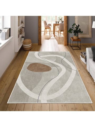 CARPET DIEM Kurzflor-Teppich in Grau/ Creme
