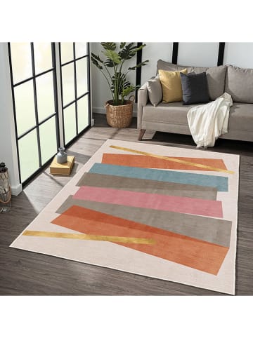 CARPET DIEM Kurzflor-Teppich in Creme/ Bunt