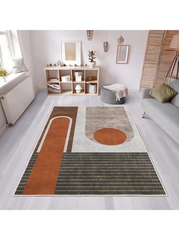 CARPET DIEM Laagpolig tapijt lichtbruin/grijs/zwart