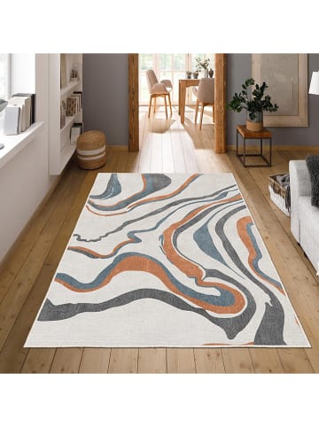 CARPET DIEM Kurzflor-Teppich in Creme/ Hellbraun/ Grau