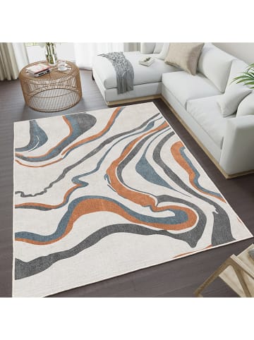 CARPET DIEM Kurzflor-Teppich in Creme/ Hellbraun/ Grau