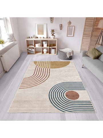 CARPET DIEM Dywan w kolorze beżowo-jasnobrązowo-niebieskim