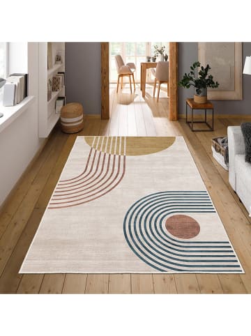 CARPET DIEM Laagpolig tapijt beige/lichtbruin/blauw