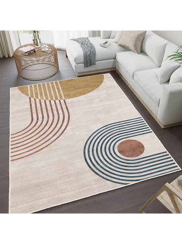 CARPET DIEM Laagpolig tapijt beige/lichtbruin/blauw