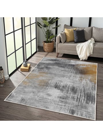 CARPET DIEM Kurzflor-Teppich in Grau/ Hellbraun