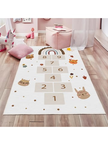 CARPET DIEM Kurzflor-Teppich in Weiß/ Beige