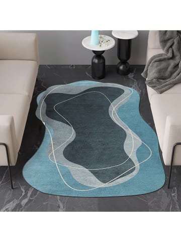 CARPET DIEM Laagpolig tapijt lichtblauw/grijs