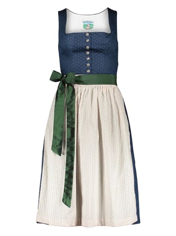 Turi Landhaus Dirndl in Dunkelblau/ Beige