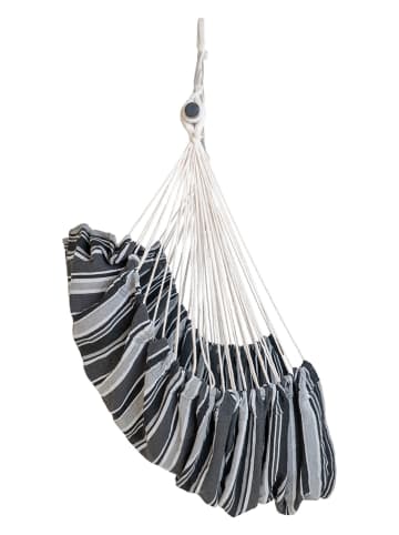 House Nordic Hängematte in Hellgrau/ Schwarz/ Weiß - (L)100 x (B)130 cm