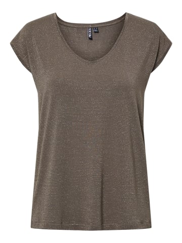 Pieces Koszulka "Billo" w kolorze khaki