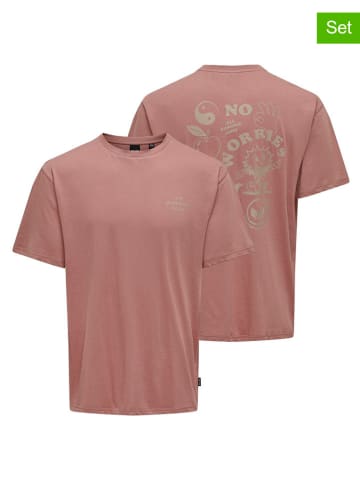 ONLY & SONS 2er-Set: Shirts in Rosa