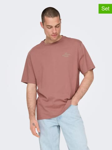 ONLY & SONS 2er-Set: Shirts in Rosa