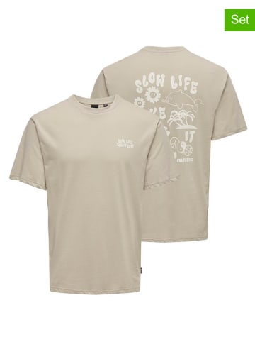 ONLY & SONS 2er-Set: Shirts in Beige