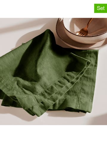 Mint Rugs 2er-Set: Servietten "Delfos" in Khaki