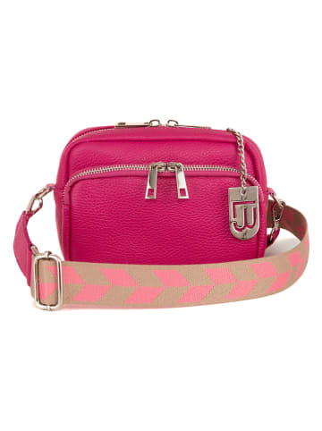 Lucca Baldi Leren schoudertas roze - (B)19 x (H)15 x (D)7 cm