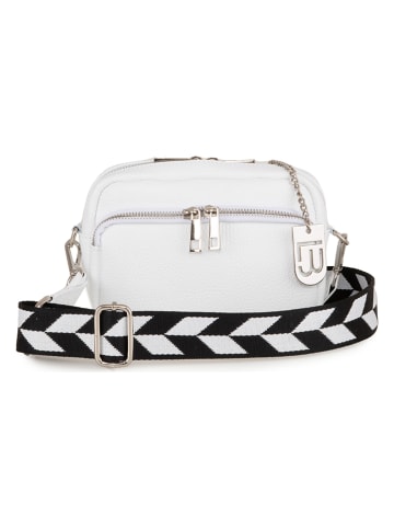 Lucca Baldi Leder-Umhängetasche in Weiß - (B)19 x (H)15 x (T)7 cm