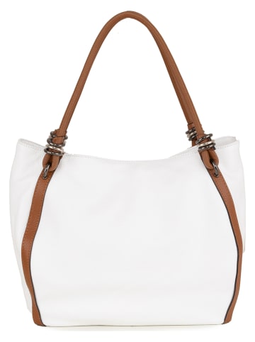 Lia Biassoni Leder-Henkeltasche in Weiß - (B)32 x (H)28 x (T)14 cm