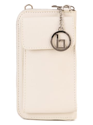 Lia Biassoni Leder-Umhängetasche in Creme - (B)11 x (H)19 x (T)4 cm