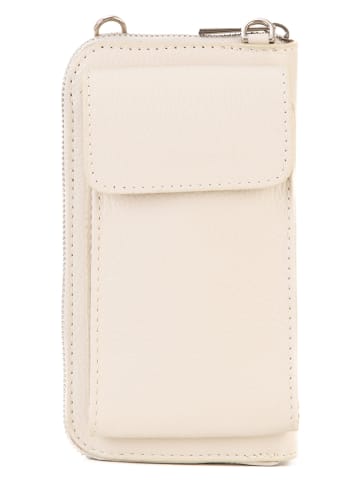 Lia Biassoni Leren schoudertas crème - (B)11 x (H)19 x (D)4 cm