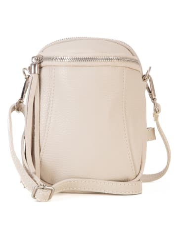 Lia Biassoni Leder-Umhängetasche in Creme - (B)15 x (H)20 x (T)4 cm