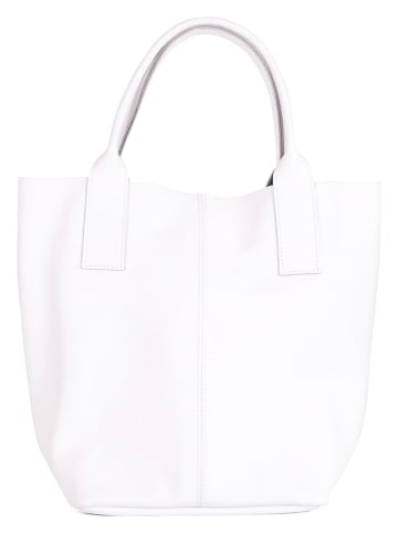 Pia Sassi Leder-Shopper in Weiß - (B)28 x (H)35 x (T)17 cm