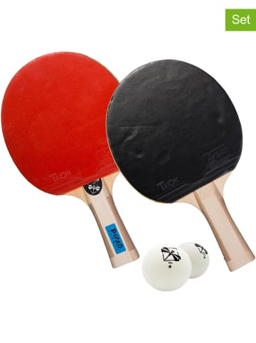 PINAO 5tlg. Tischtennis-Set in Schwarz/ Rot- ab 4 Jahren